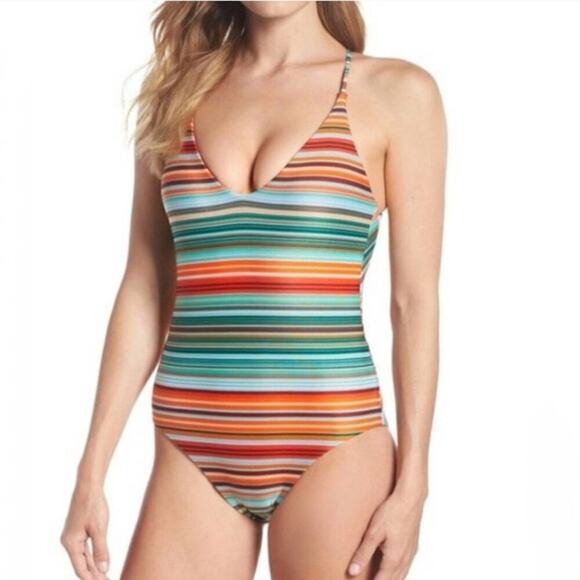 Rebecca Virtue Other - Rebecca Virtue Striped One Piece Swimsuit S